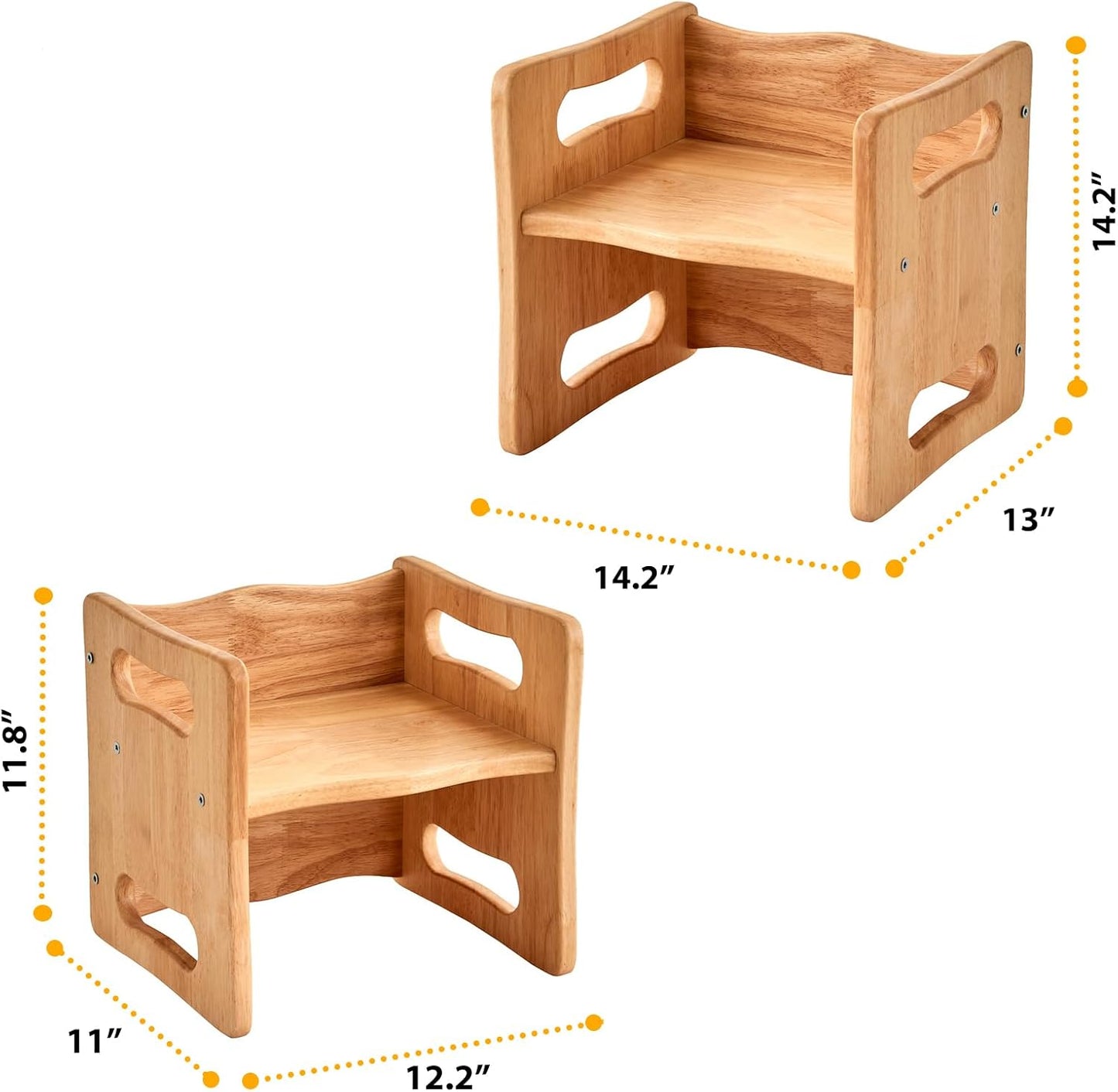 Rubber Wood Solid Wood Children Chair for Kids, Kindgarten and Kids' Home Furniture-Set