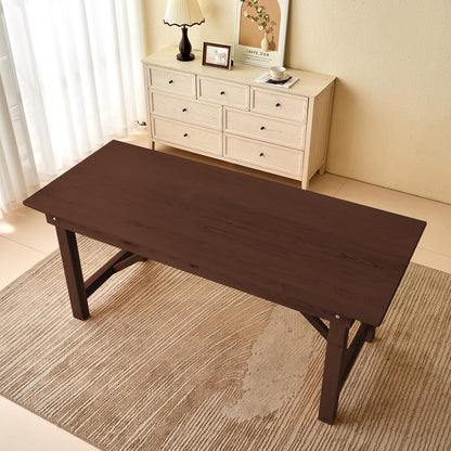 Pine Wood 6FTor8FT Table Rectangular, Kitchen Dining Table, Modern Conference Desk Table for Office-Brown