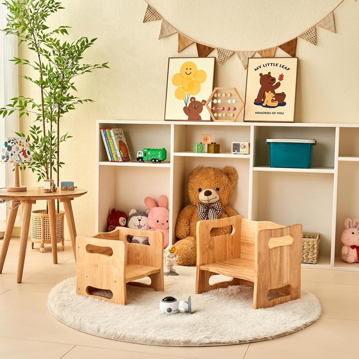 Rubber Wood Solid Wood Children Chair for Kids, Kindgarten and Kids' Home Furniture-Set