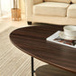 2-Tier Coffee Table Ash Wood Mid Century Moern Table with Sturdy Legs Tea Table for Living Room Bedroom