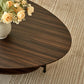 2-Tier Coffee Table Ash Wood Mid Century Moern Table with Sturdy Legs Tea Table for Living Room Bedroom