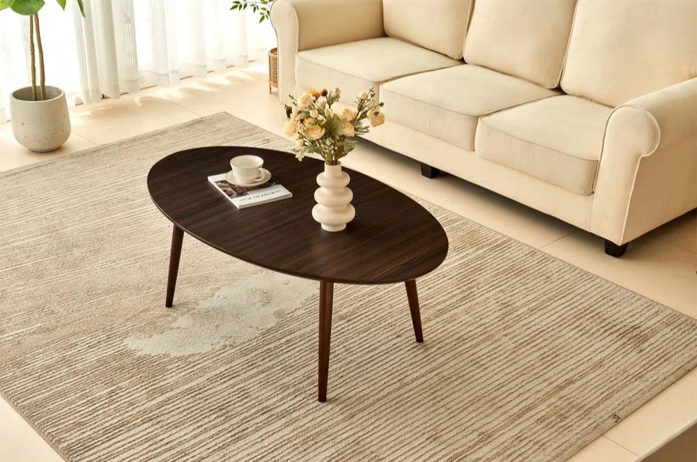 Ash Wood Brown Dining Table 4legs has Great Support Oval Dining Room Table Sturdiness Ease of Assembly