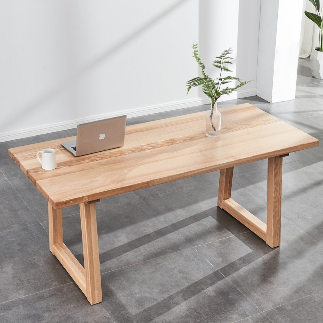 6-8 People 6FT Ash Wood Table Rectangular, Kitchen Dining Table, Modern Conference Desk Table for Office-Plain