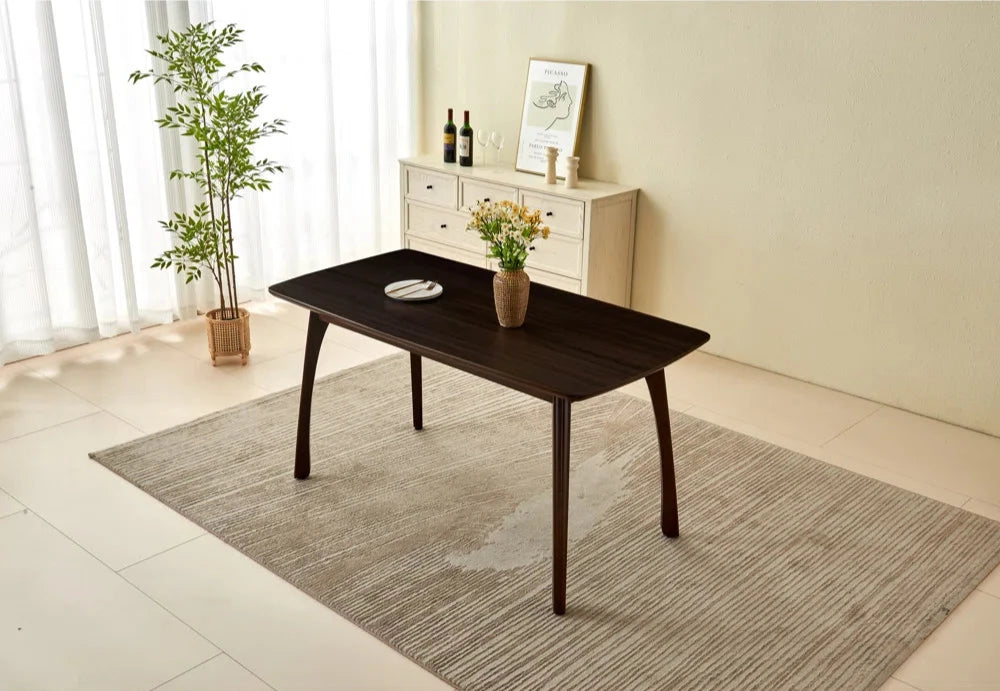 Ash Wood Brown Dining Table 4legs has Great Support Rectangular Dining Room Table Sturdiness Ease of Assembly